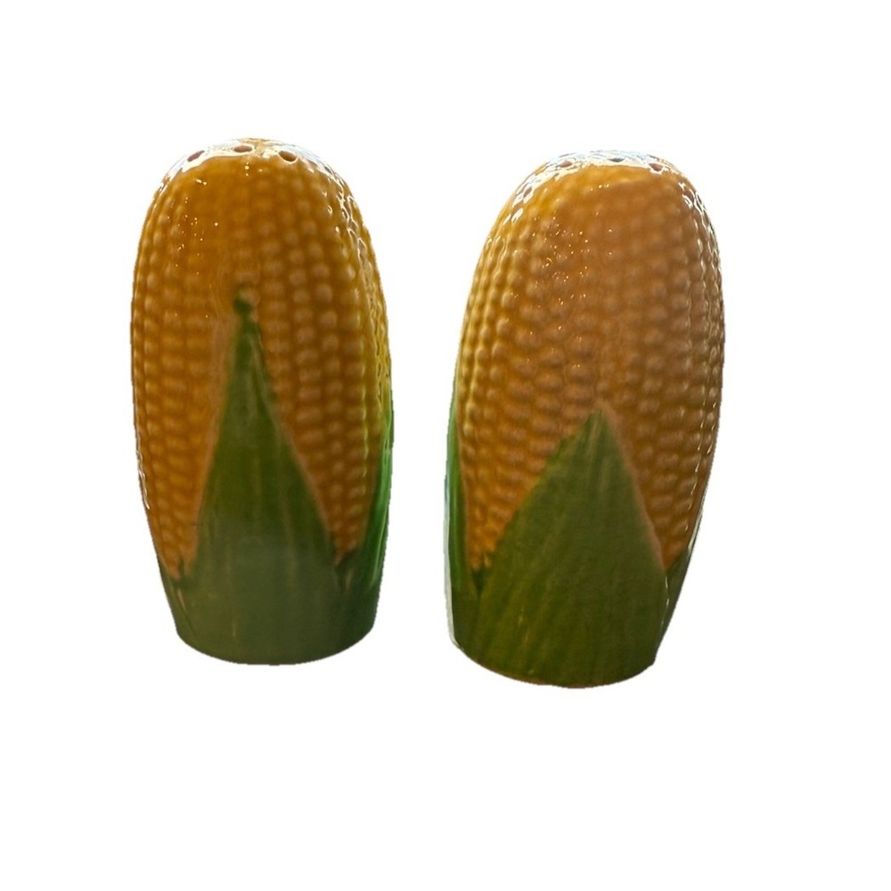 Corn Salt and Pepper Shakers Ear Corn Corn Cob Made in Japan Vintage Yellow - Picture 5 of 7